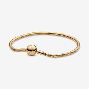 Gold Plated Pandora Moments Snake Charm Bracelets | LQYH72301