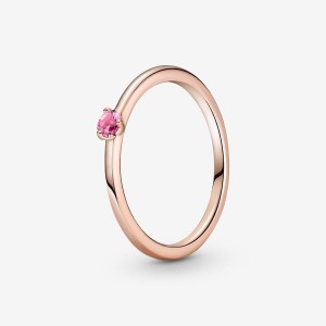 Rose Gold Plated Pandora Pink Solitaire Halo & Solitaire Rings | WLXO76813