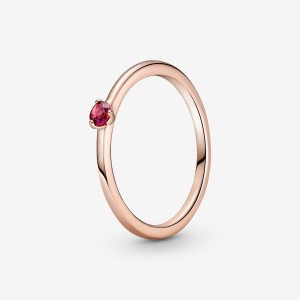 Rose Gold Plated Pandora Red Solitaire Halo & Solitaire Rings | BRMT08495
