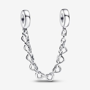 Sterling Silver Pandora Linked Hearts Safety Safety Chains | ZIYN58610