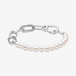 Sterling Silver Pandora ME Treated Freshwater Cultured Pearl Link Bracelets | OZLB05982