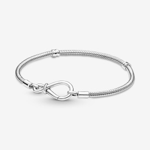 Sterling Silver Pandora Moments Infinity Knot Snake Charm Bracelets | LSTC76541