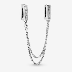 Sterling Silver Pandora Reflexions™ Sparkling Safety Clip Safety Chains | NCAL97256
