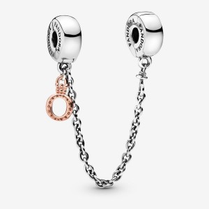 Two-tone Pandora Dangling Crown O Safety Safety Chains | JSMD79804