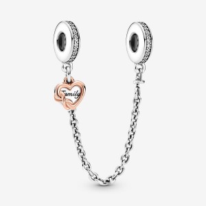 Two-tone Pandora Family Heart Safety Safety Chains | PYQK46370