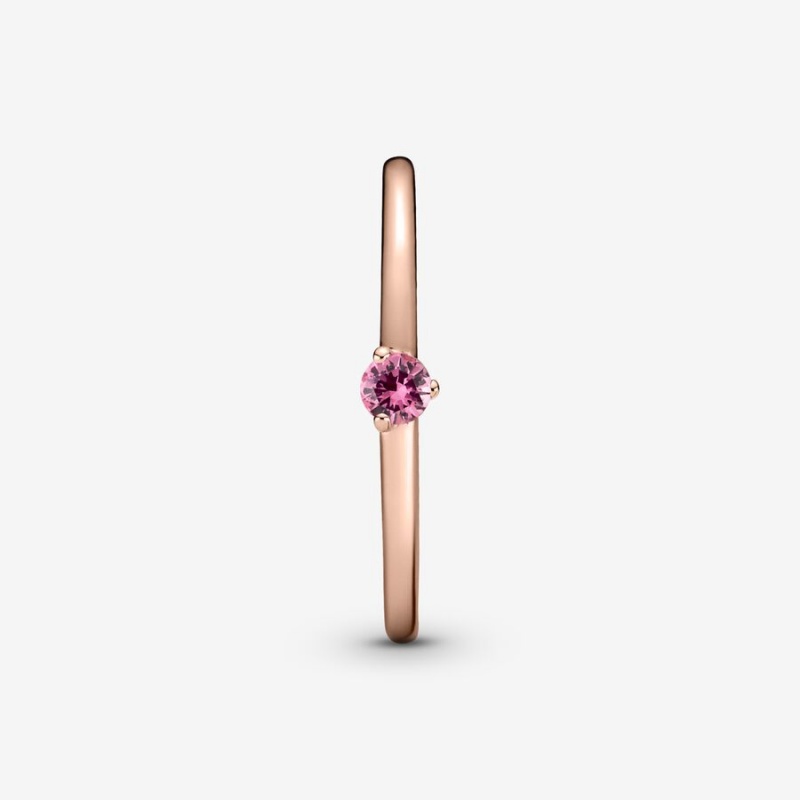 Rose Gold Plated Pandora Pink Solitaire Halo & Solitaire Rings | WLXO76813