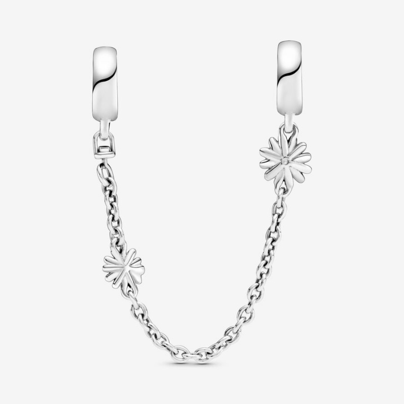 Sterling Silver Pandora Daisy Flower Safety Safety Chains | GUDB53486