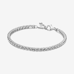 Sterling Silver Pandora Sparkling Tennis Non-charm Bracelets | QNHE50326